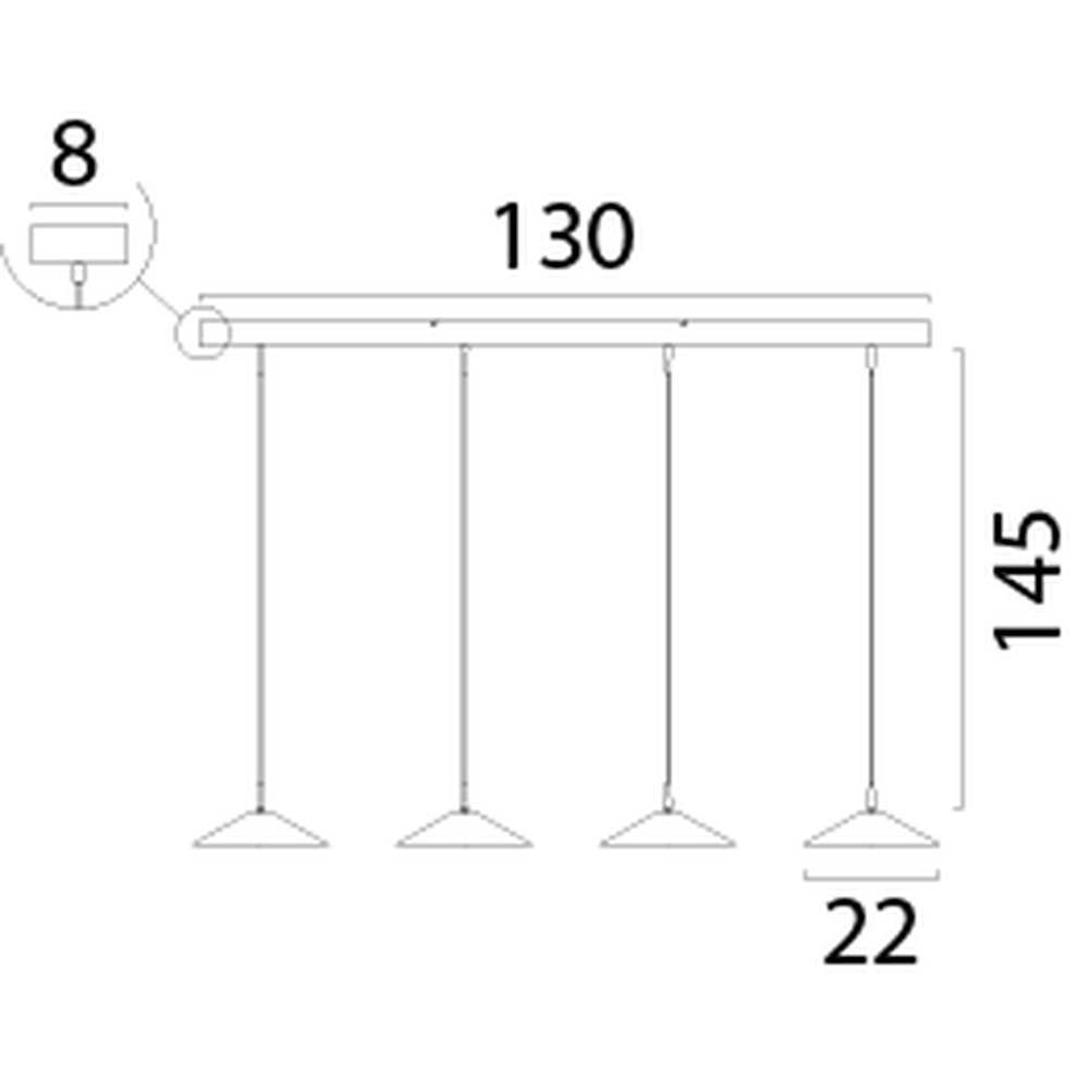 4-lichts hanglamp Ceppo zwart Ø 22cm Masterlight 8718121358475