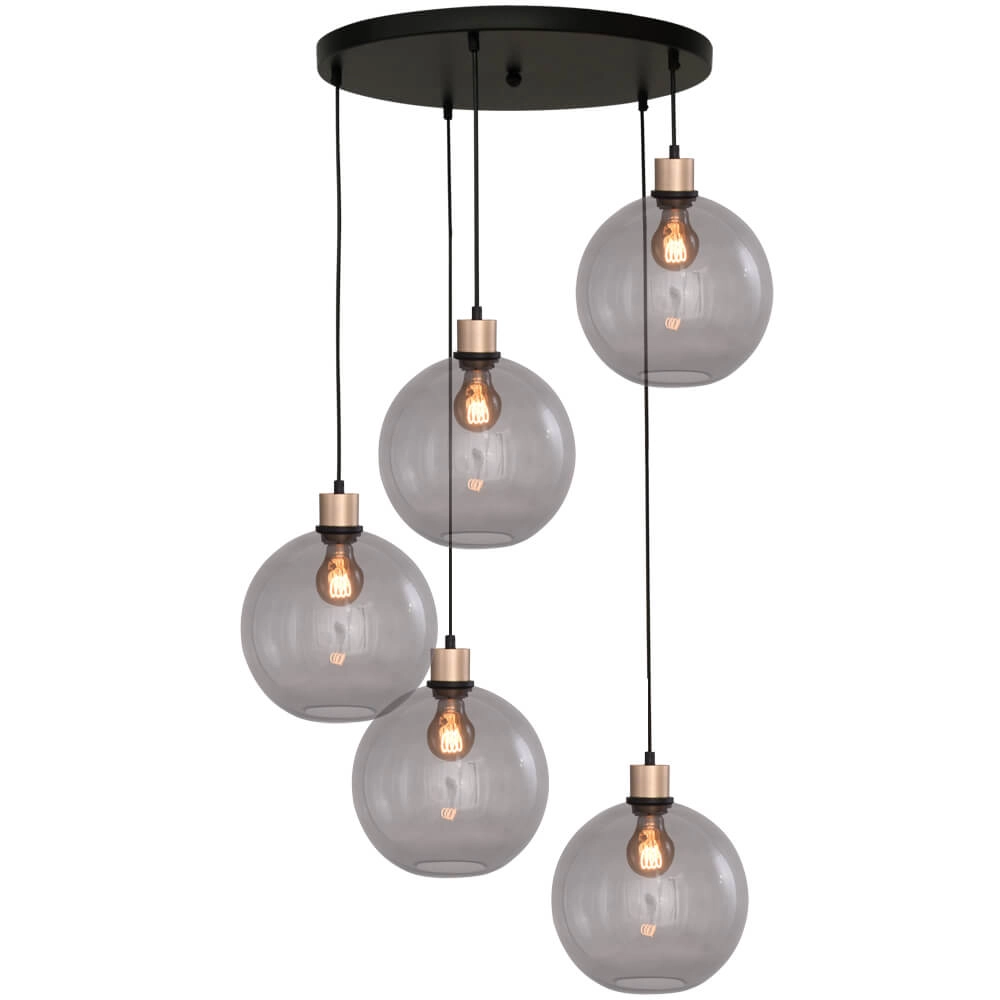 Vide hanglamp Lazise 5-lichts goud
