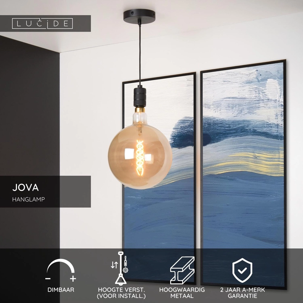 Pendel hanglamp Jova zwart Lucide 5411212451460