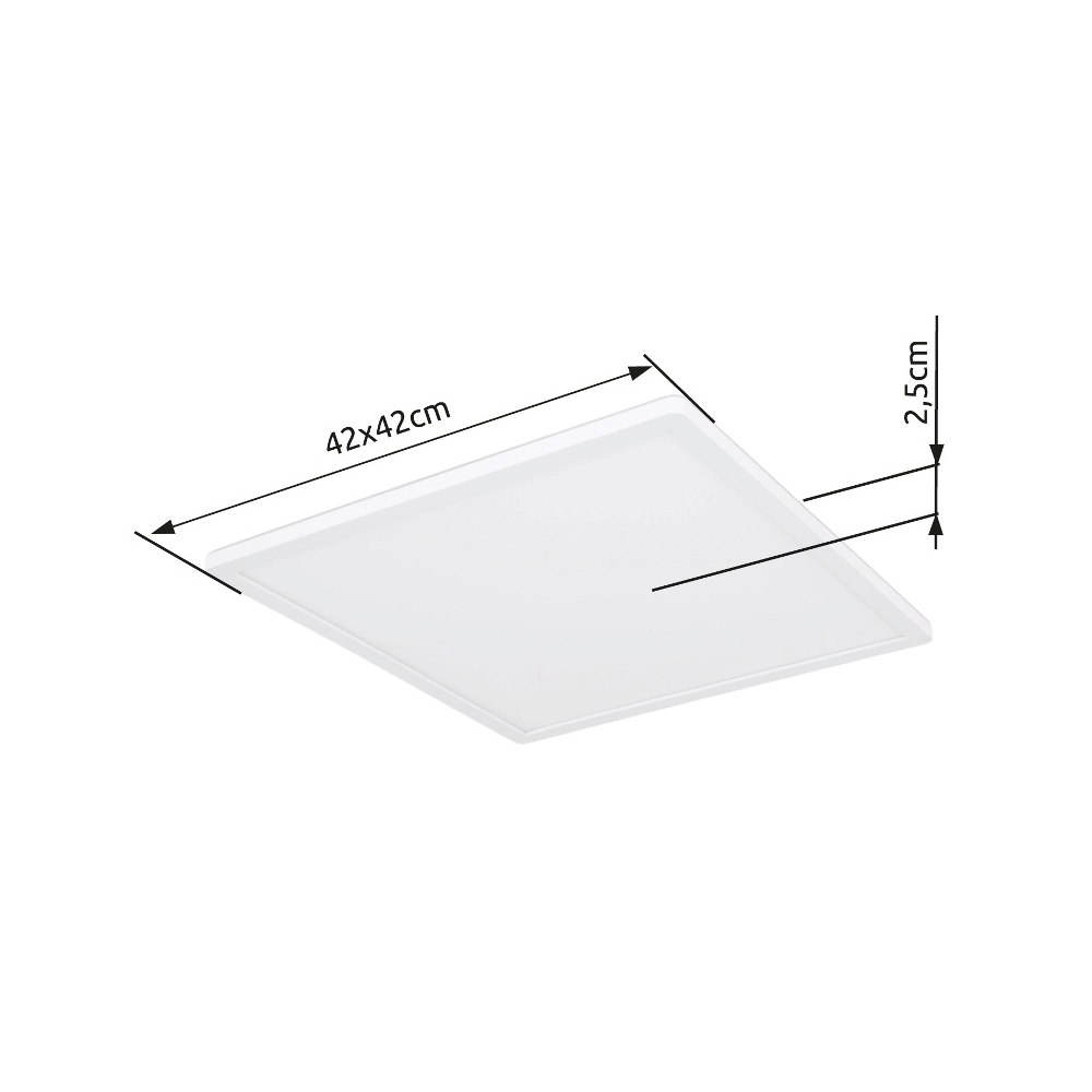 Plafonniere Sapana vierkant 42cm wit Globo 9007371417742