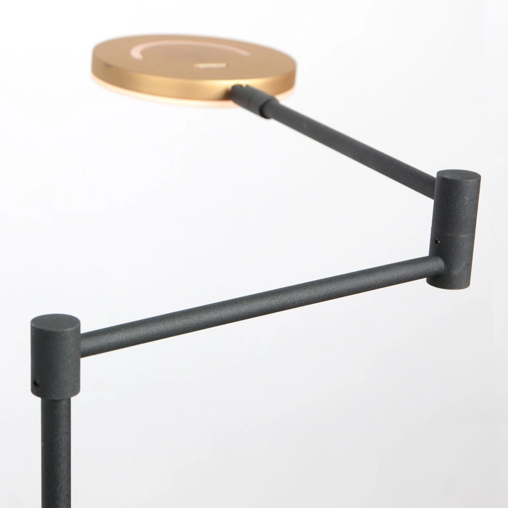 Design leeslamp Soleil zwart met gouden kap Steinhauer 8712746177381