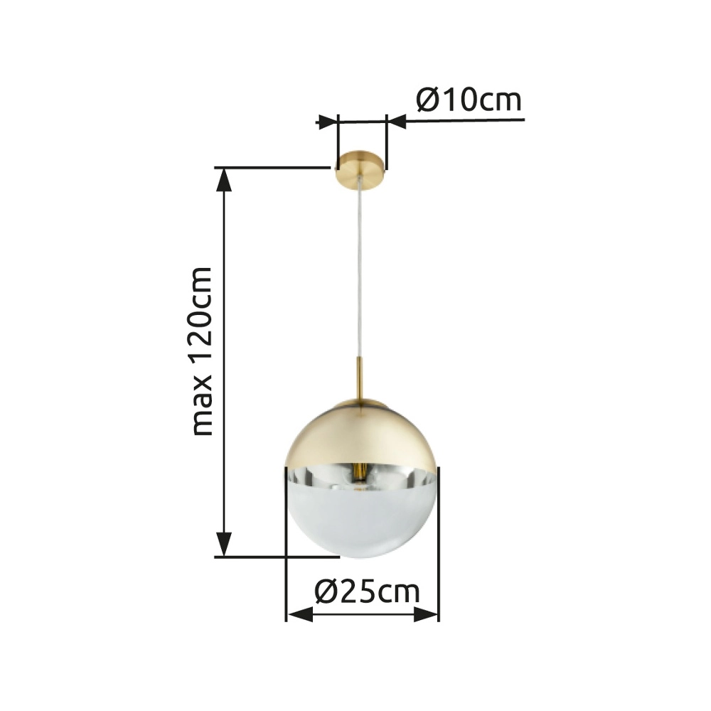 Hanglamp Varus goud Ø 25cm Globo 9007371380459
