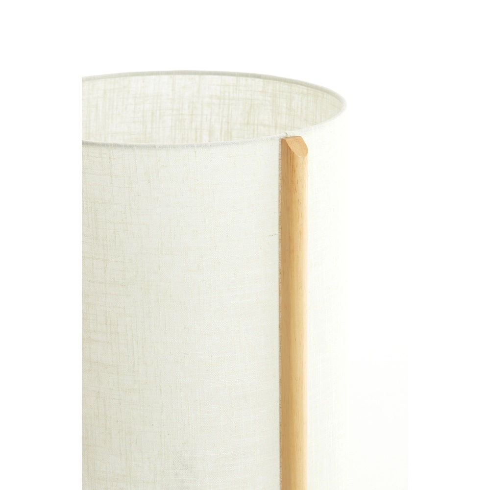Schemerlamp Litto Ø 35cm - houtlook met naturel linnen Light & Living 8717807792725