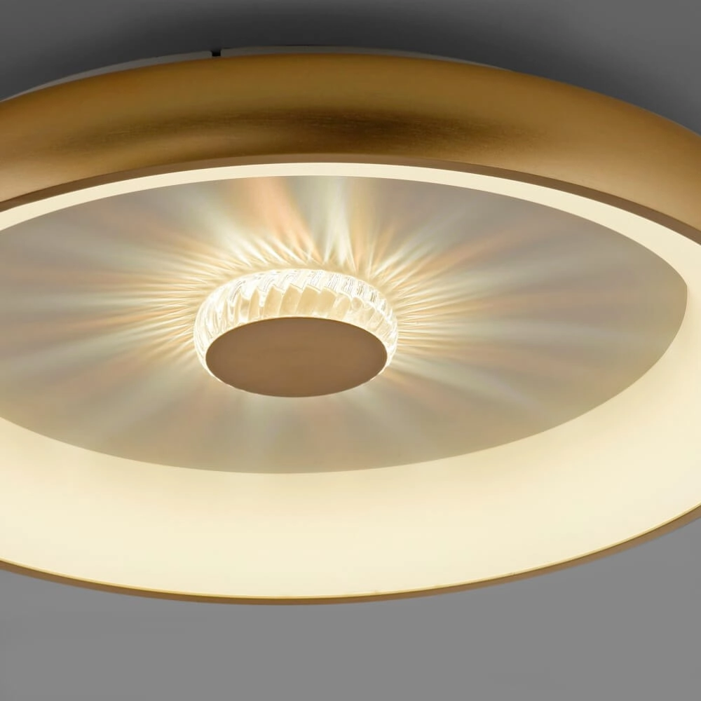 Ronde plafondlamp Vertigo messing Ø 61,5cm Just Light 4043689995096