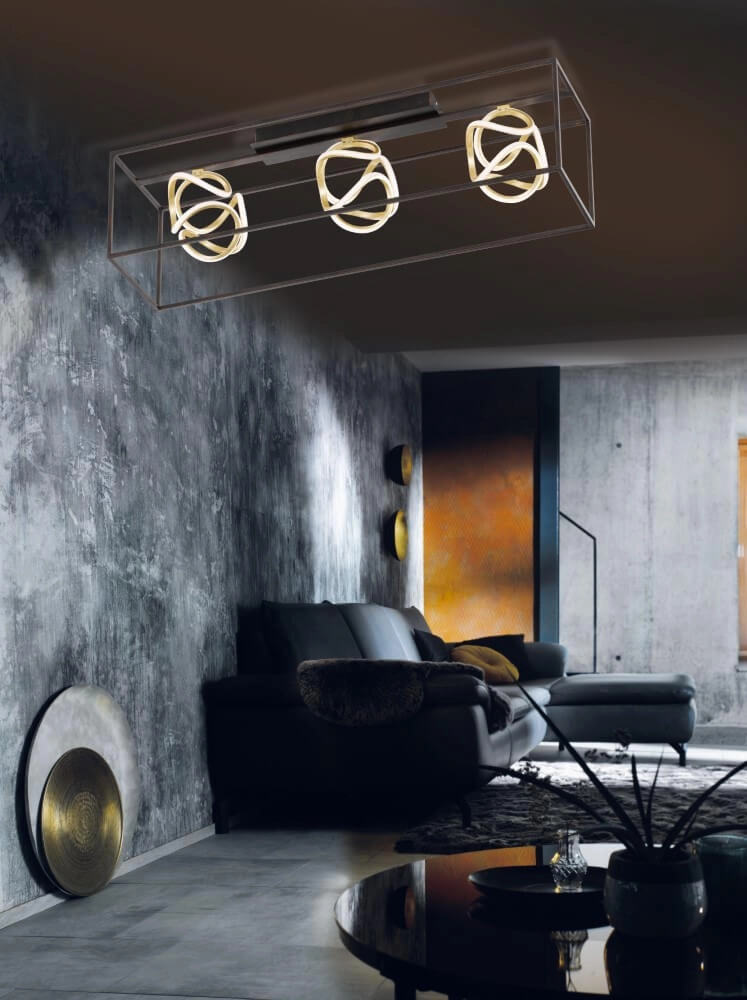 Design plafondlamp Gesa zwart met goud Fischer & Honsel 4001133205566