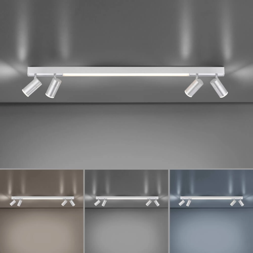 Strakke plafondlamp Pure Lines Spot aluminium Paul Neuhaus 4012248366370