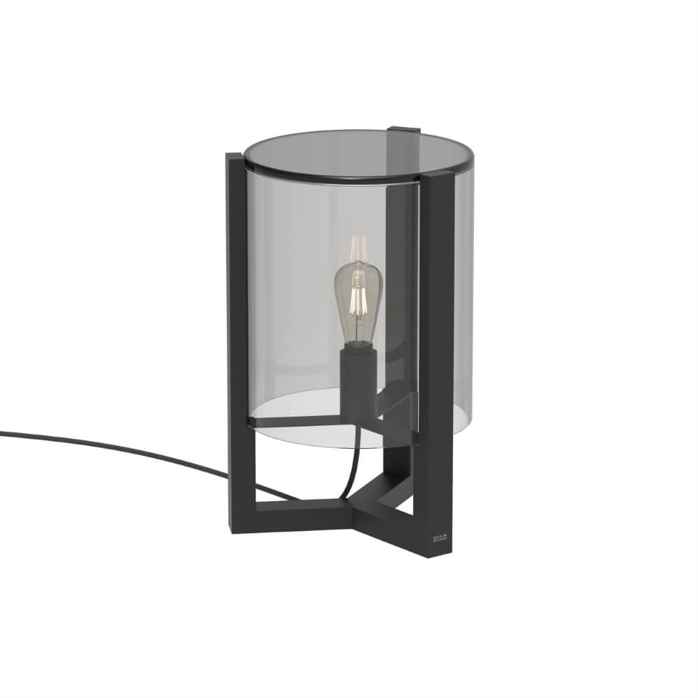 Tafellamp 50cm Tristar antraciet met smoke glas