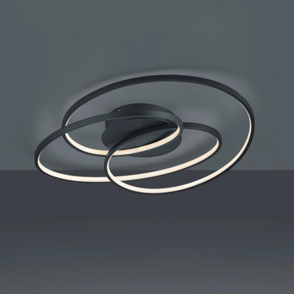 Moderne plafondlamp Gale zwart Trio 4017807441437