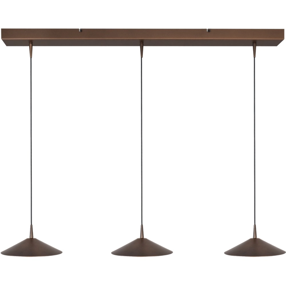 3-lichts hanglamp Ceppo cacao bruin Ø 22cm