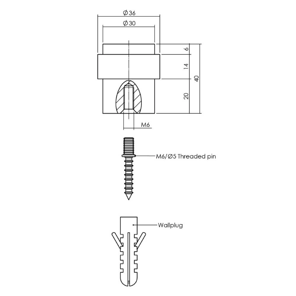 Deurstop Stelo zwart vloermontage Intersteel 8714186502532