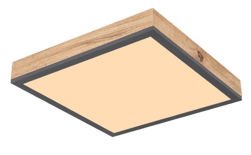 Houten led plafondlamp Doro 30x30cm