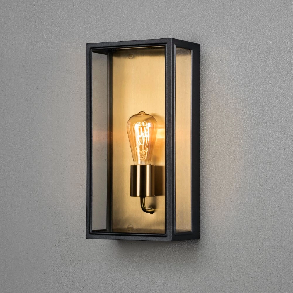 Landelijke muurlamp Carpi zwart met goud KonstSmide 7318303497582