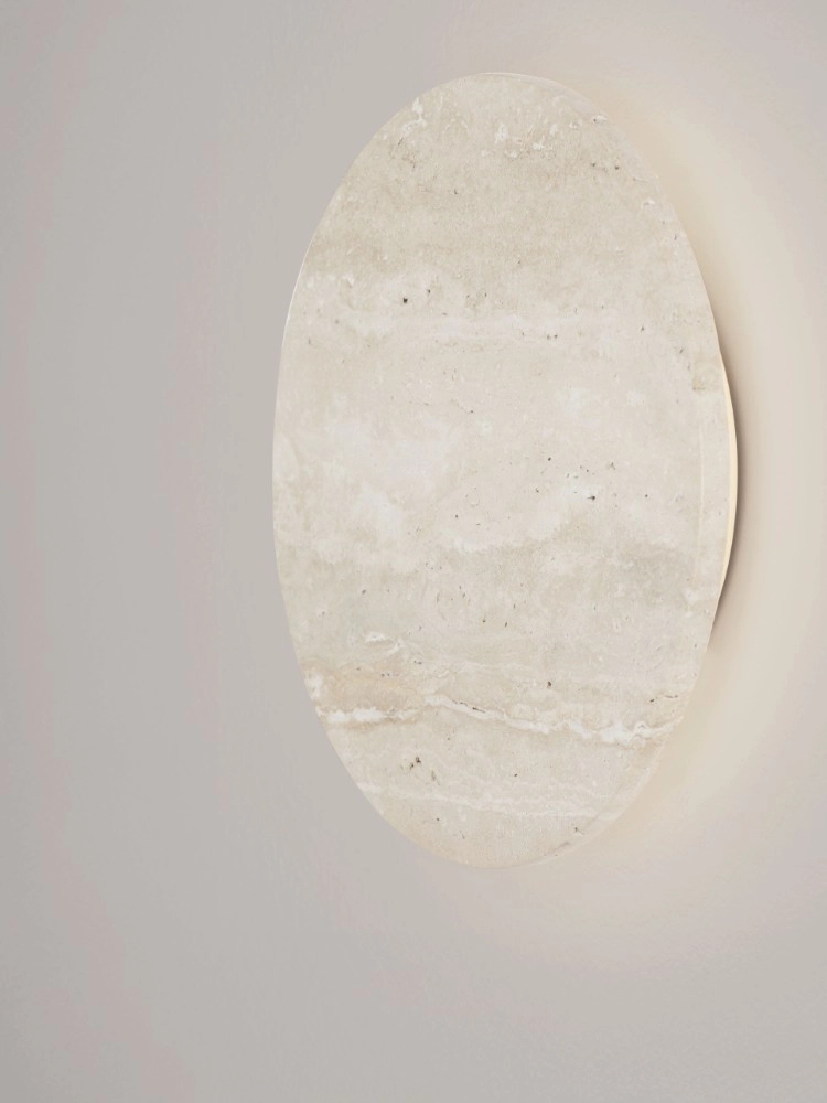 Strakke wandlamp Viano zand bruin