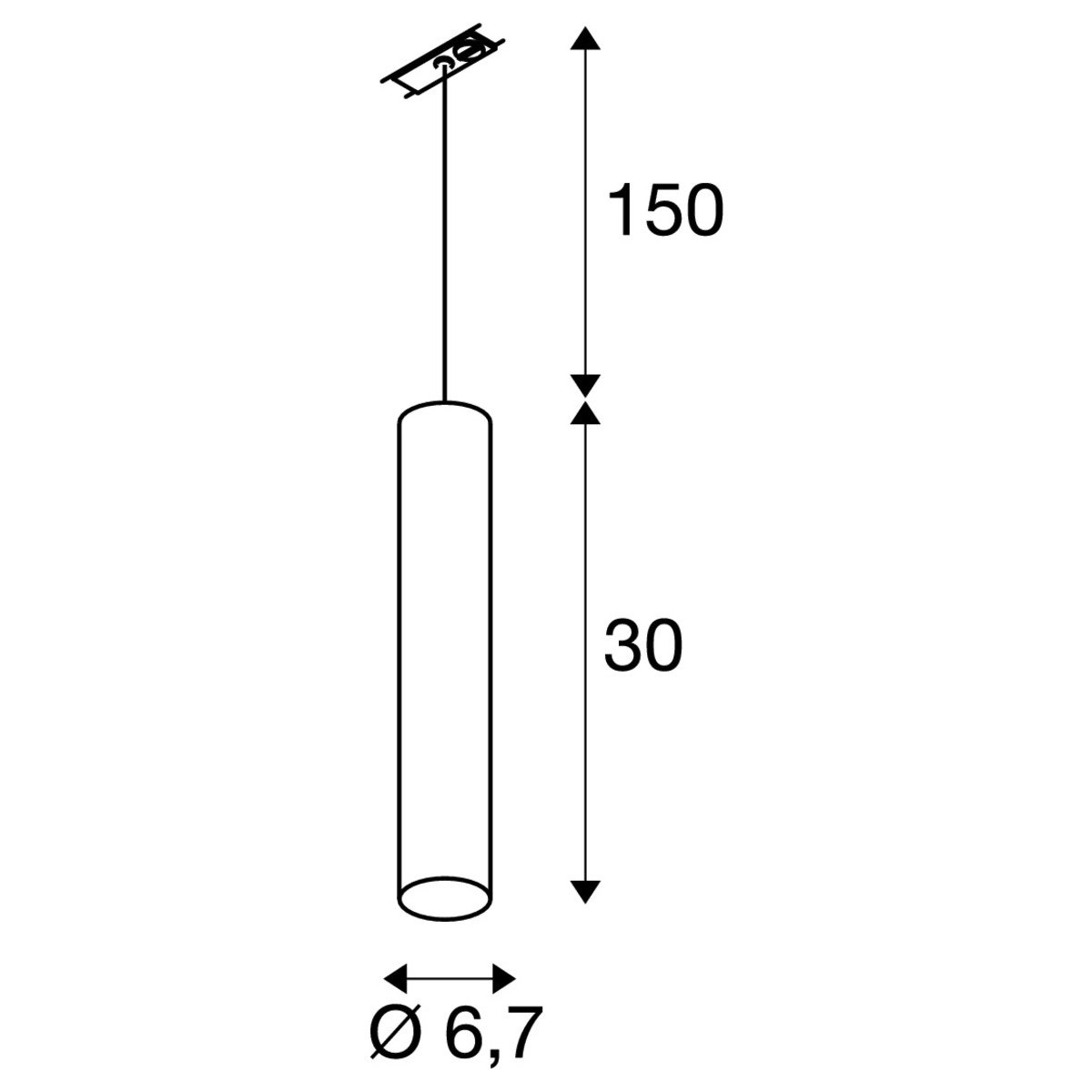 Witte raillamp Enola_B Pd-1 1-fase SLV 4024163141840