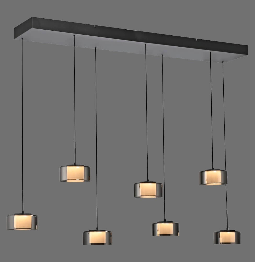 7-lichts hanglamp Rika zwart Paul Neuhaus 4012248383094