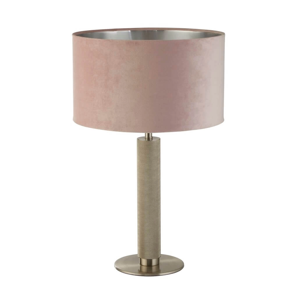 Gouden tafellamp London met roze kap