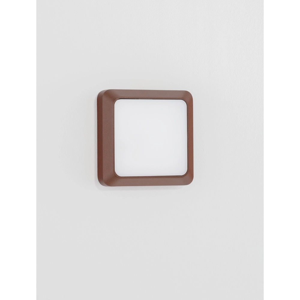 Vierkante wandlamp Appia roestbruin Lyora 5212017449597