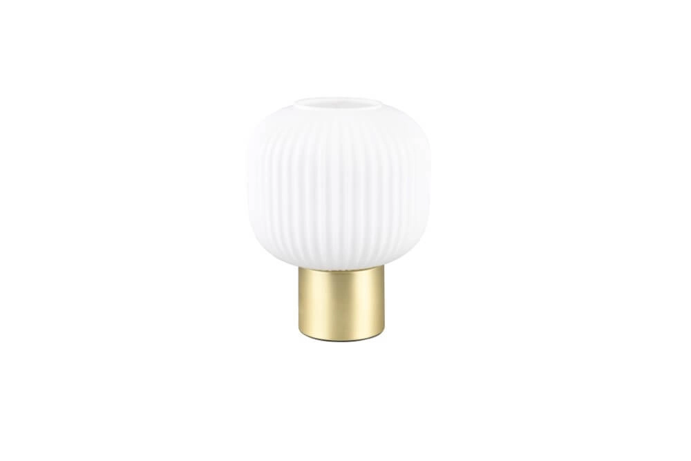 Trendy tafellamp Diva goud met wit glas Trio 4017807614534
