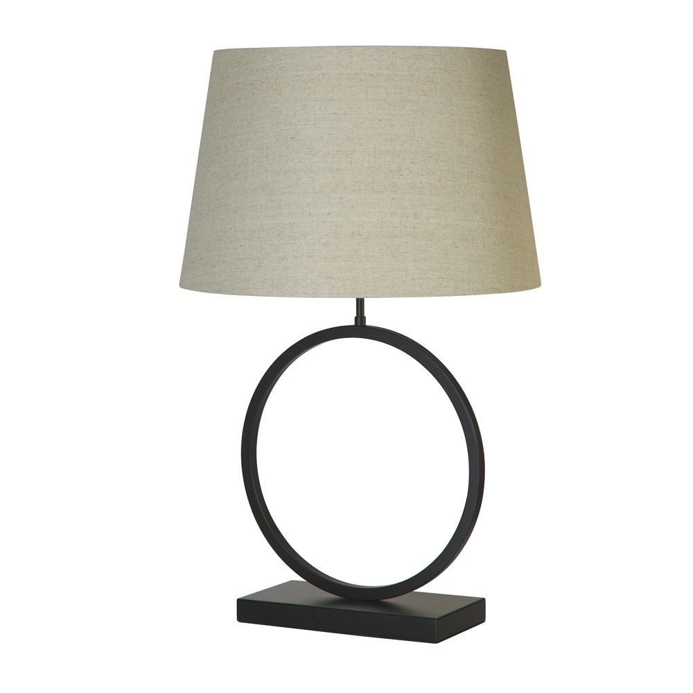 Tafellamp Elegant zwart met creme kap