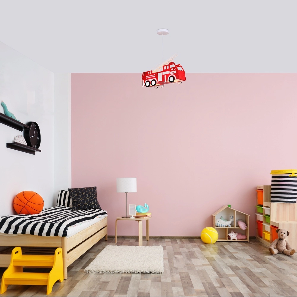 Hanglamp Kita brandweerauto rood Globo 9007371346554
