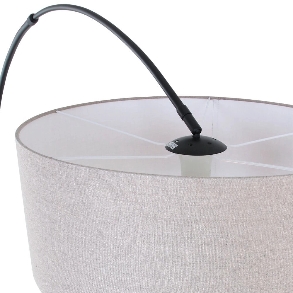 Arc lamp Gramineus 50 zwart met linnen lampenkap Steinhauer 8712746118285