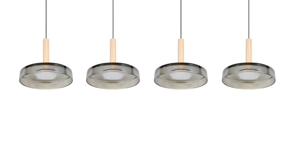 4-lichts led hanglamp Celeste smoke glas Trio 4017807616903