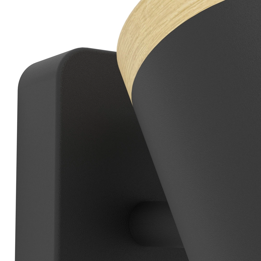 Plafondlamp Consuma 3-lichts zwart met hout Eglo 9008606323661