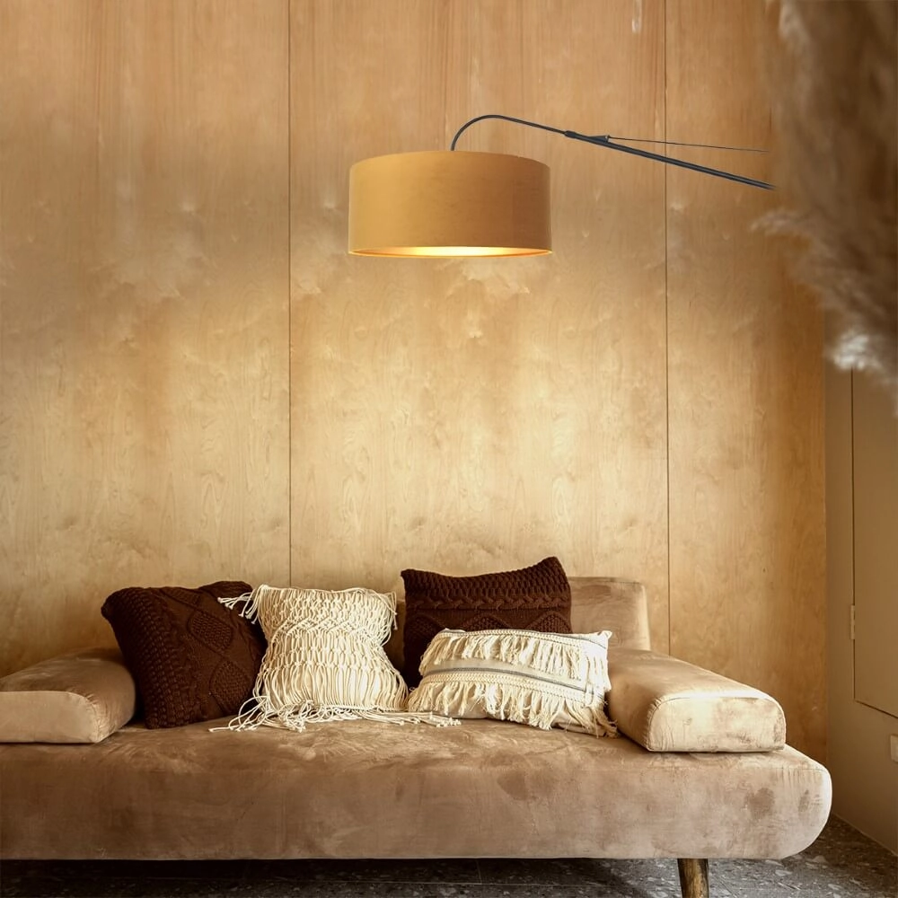 Zwarte muurlamp Elegant Classy met goud velvet Steinhauer 8712746146059