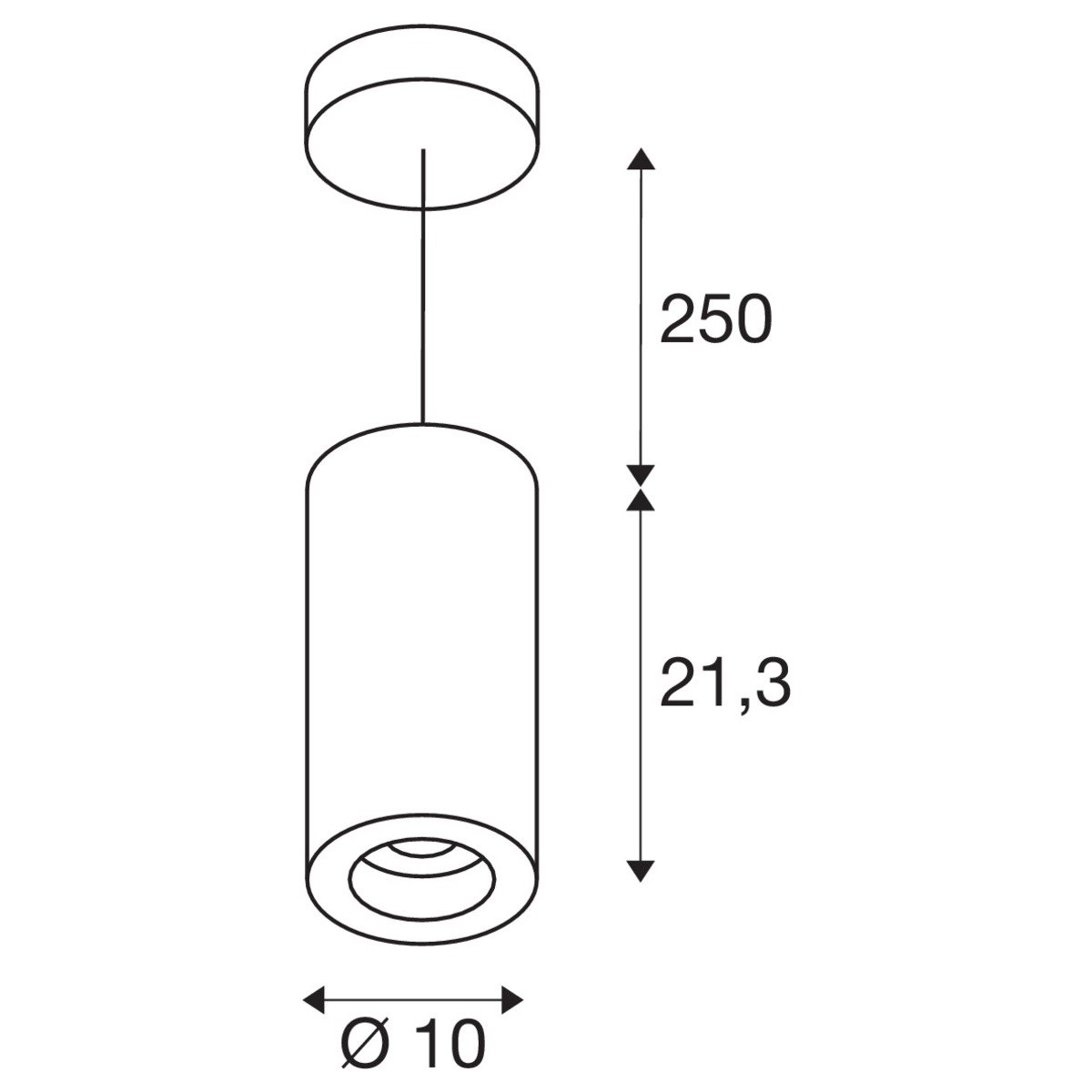 Led hanglamp Numinos Pendel 10cm wit SLV 4024163244930