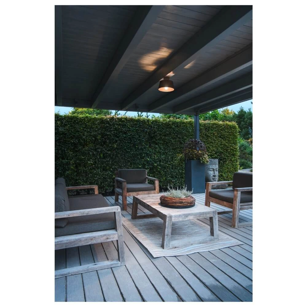 Veranda plafondlamp Photoni zwart - Ø 25cm SLV 4024163280952