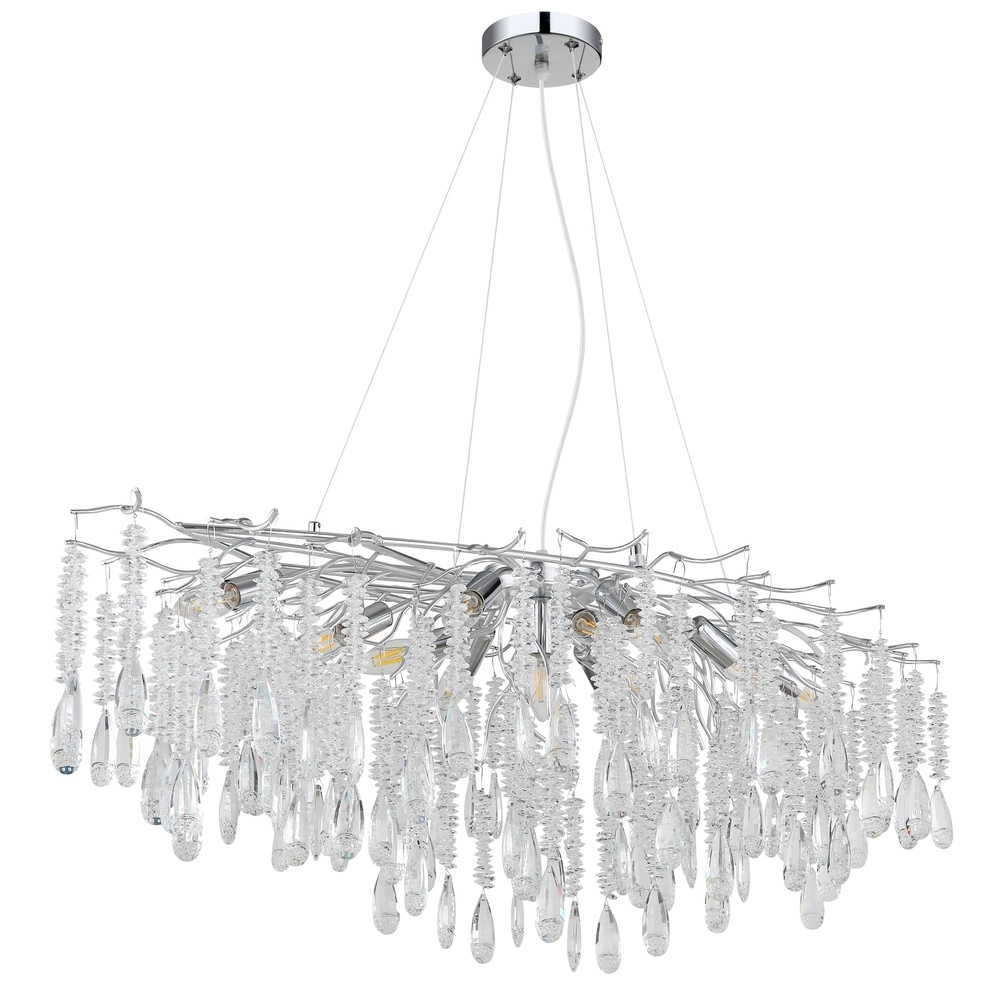Hanglamp Kinga zilvergrijs 120cm Globo 9007371569991