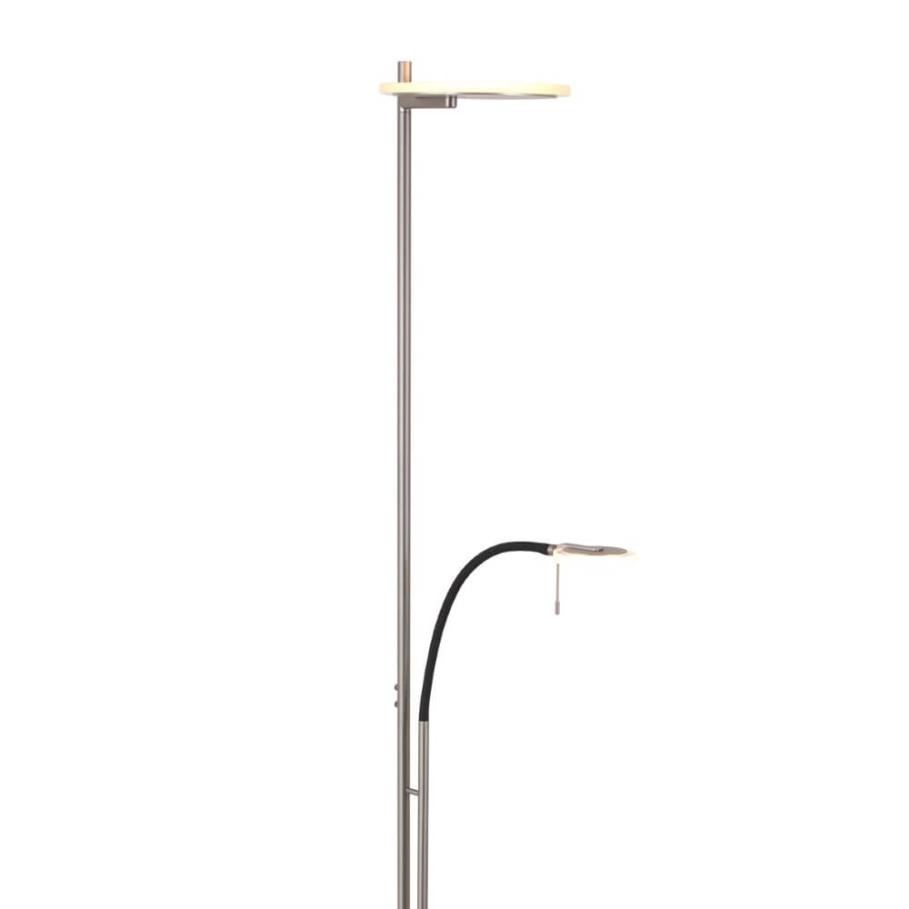 Led leeslamp 2-lichts Turound 40w - 2200-4000K - 187cm RVS helder glas Steinhauer 8712746134797
