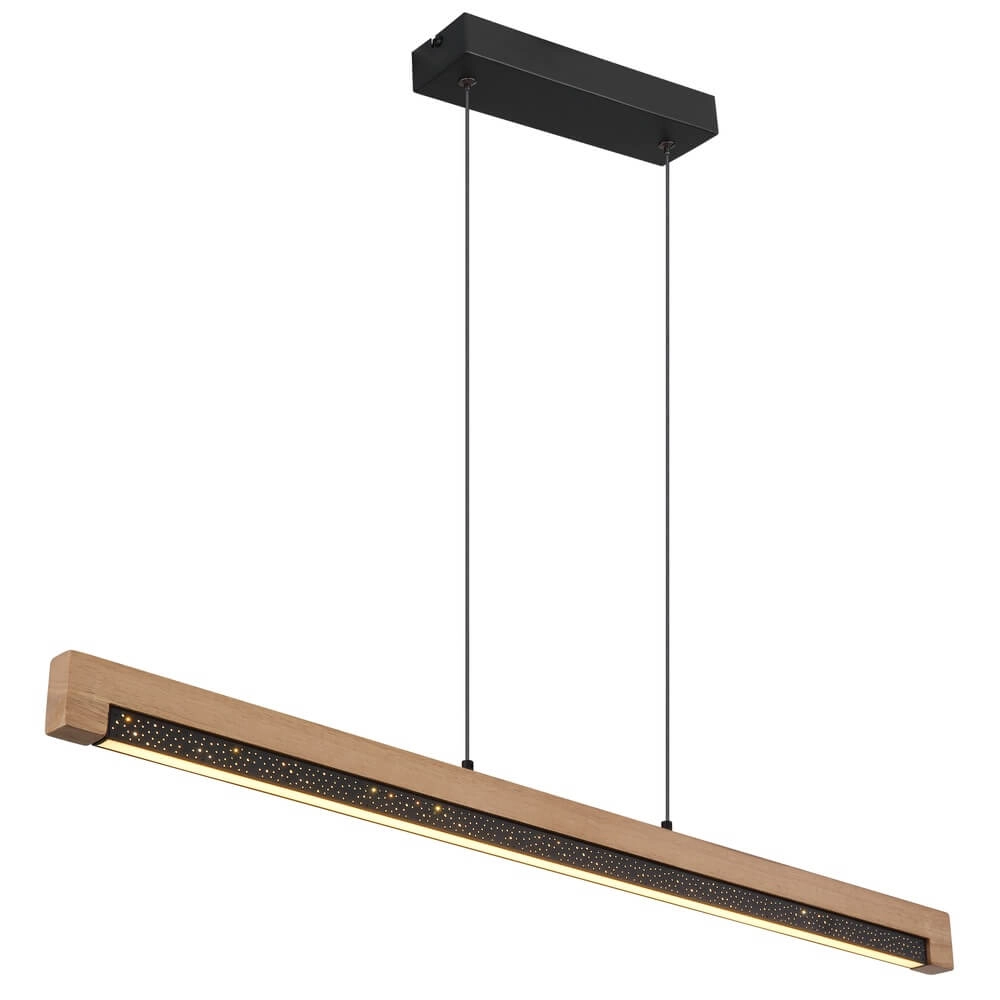 Design hanglamp Starla zwart met hout 85cm