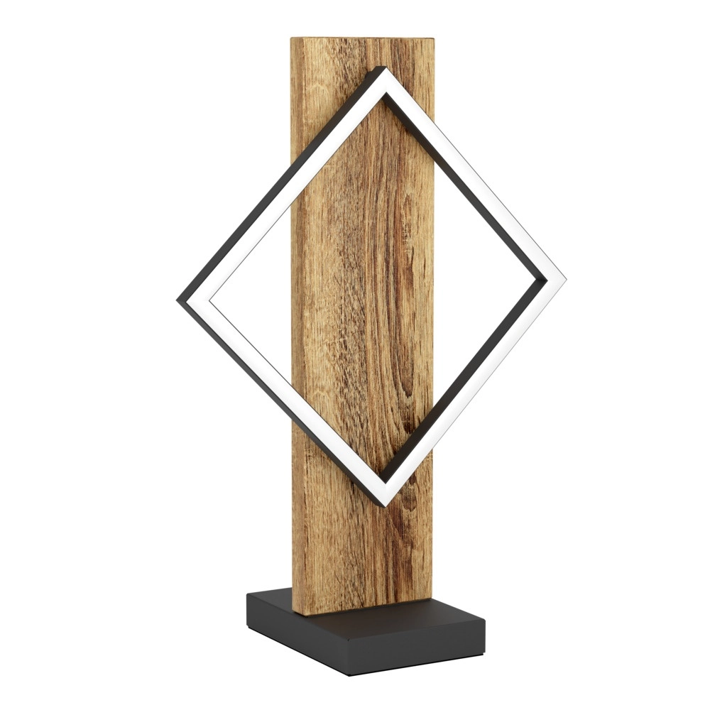Design tafellamp Boyal zwart met donker hout