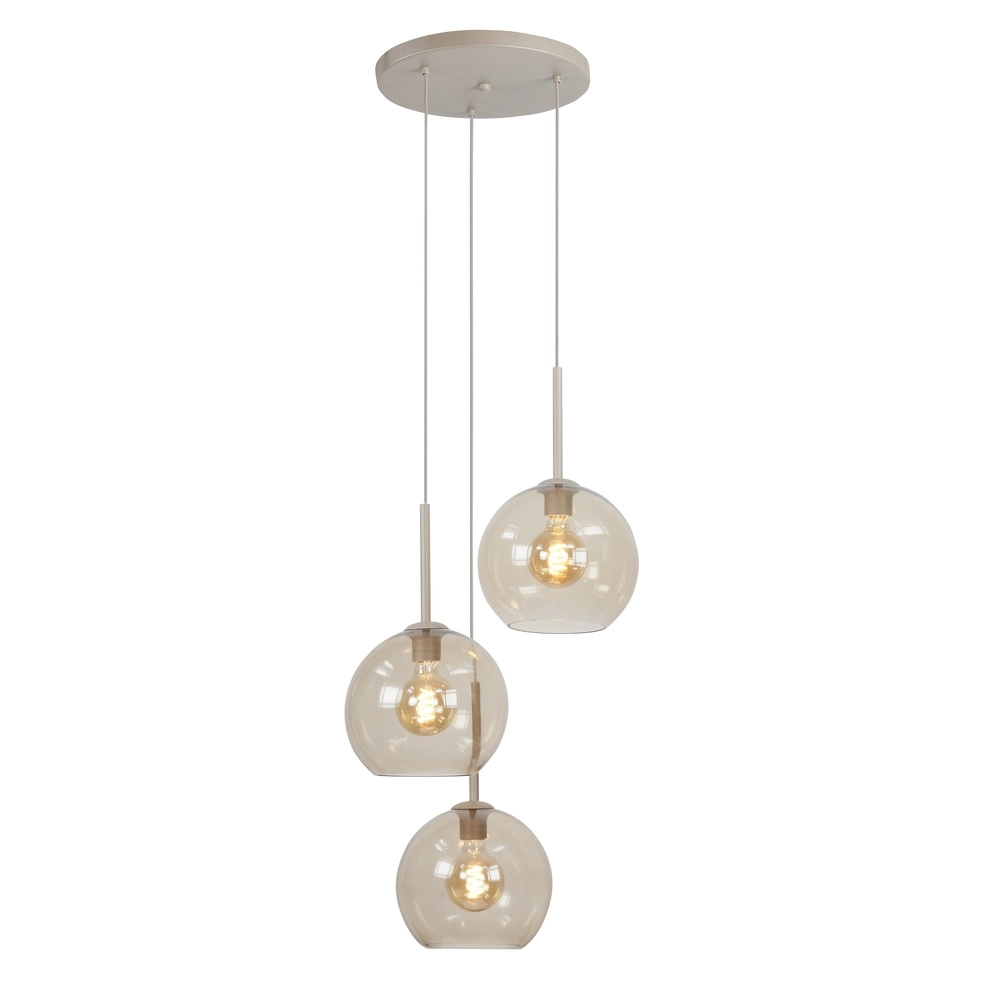 Hanglamp design Fantasy 3-lichts zand bruin