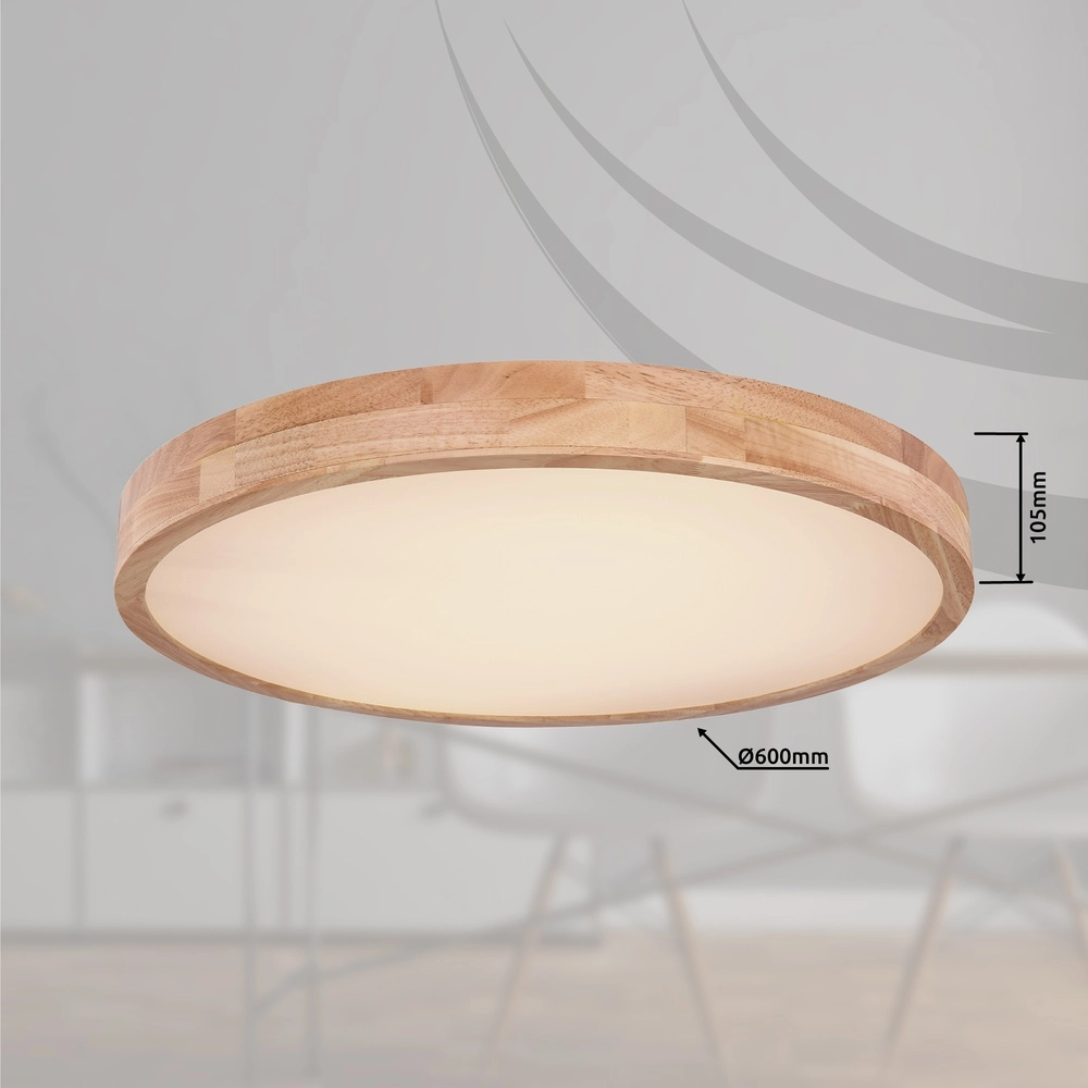 Houten plafonniere Rainer scandinavisch Ø 60cm Globo 9007371398270