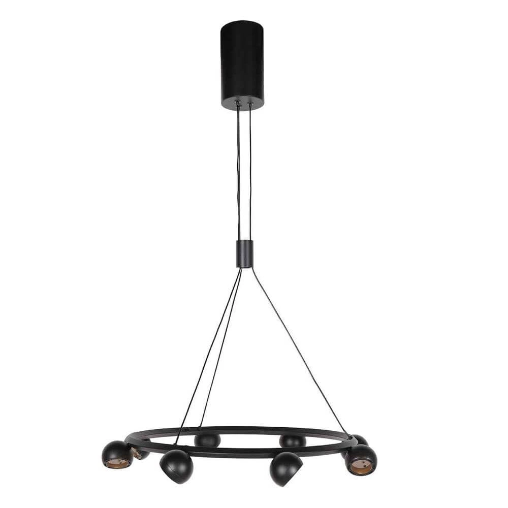 8-lichts hanglamp Marcadore rond zwart Steinhauer 8712746176636