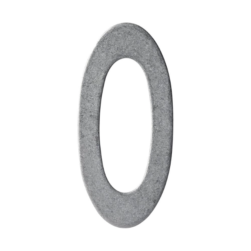 Huisnummer 0 Numbra 15cm RVS getrommeld