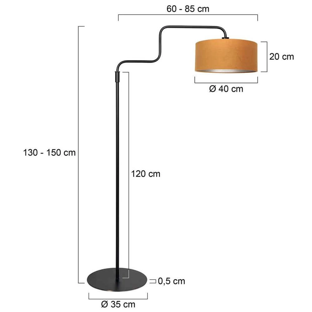 Vloerlamp Bloeba zwart met gouden kap Steinhauer 8712746177008