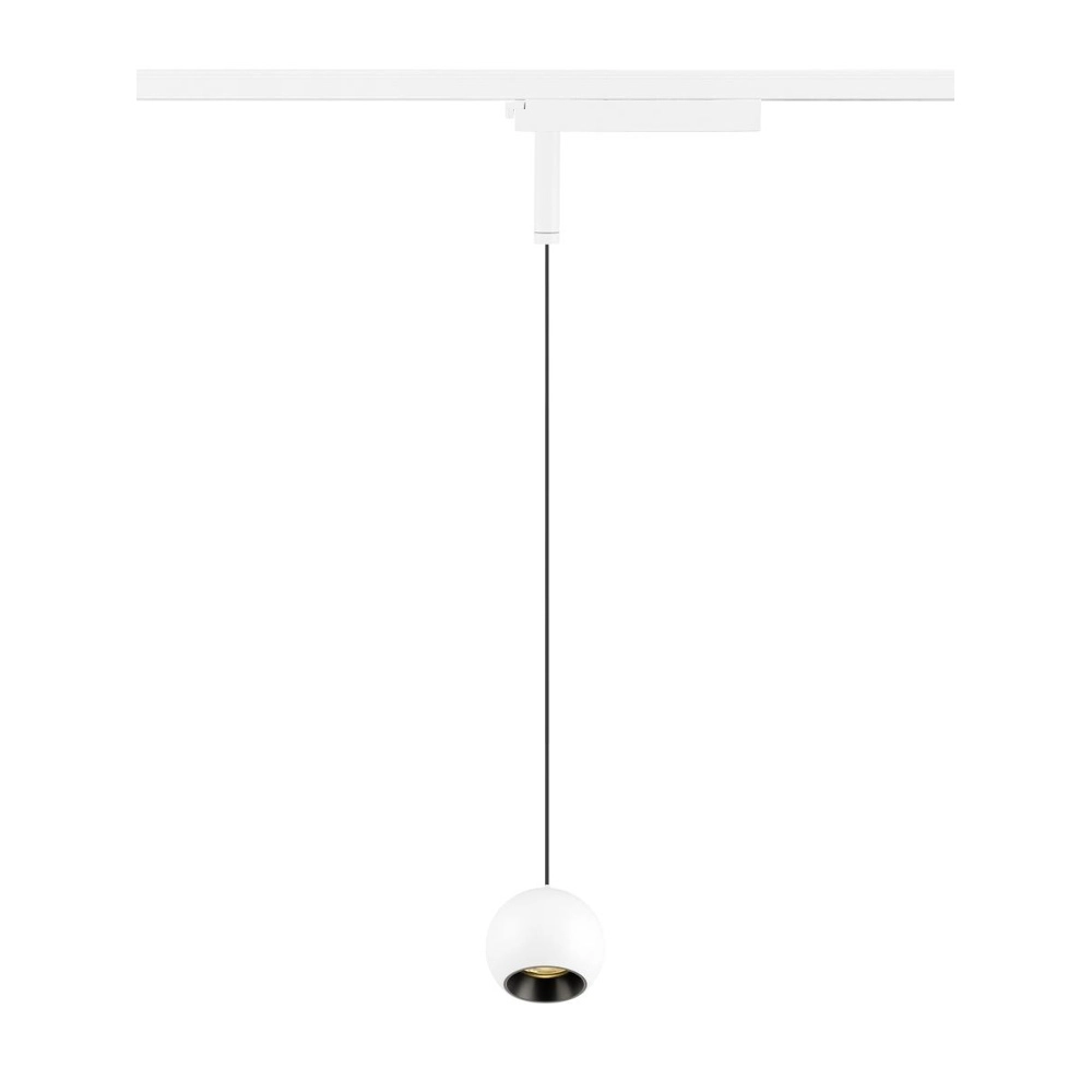 Hanglamp voor rail Light Eye 2.0 1-fase wit met zwart 3000K
