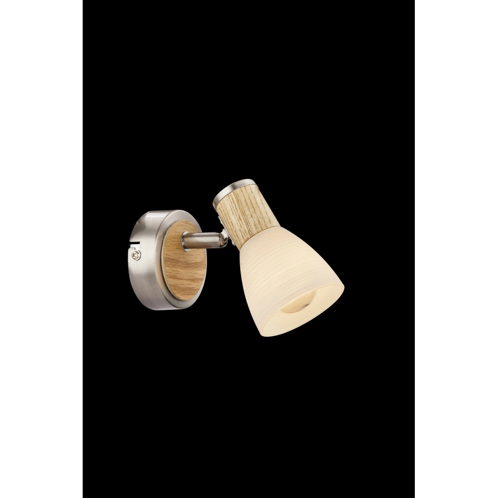 Wandlamp Gylfi nikkel met hout Globo 9007371343546