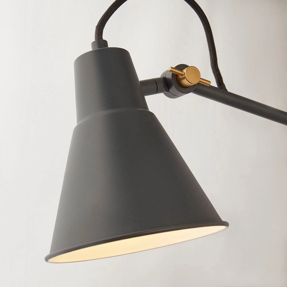 Uitklapbare wandlamp Swing Arm antraciet Searchlight 5053423206332
