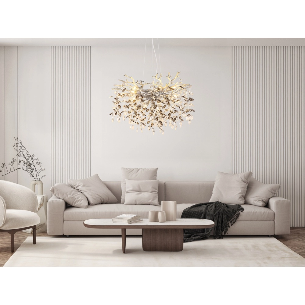 Hanglamp Queena zilvergrijs Ø 80cm Globo 9007371533671