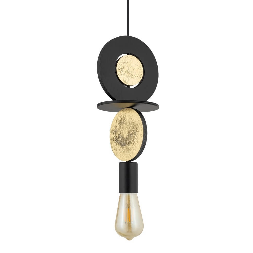 Design hanglamp Drops Wood E 1-lichts zwart Lyora 5903139111775