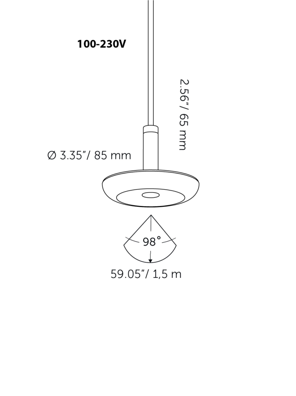 Sway Pendant 100-230V black In-lite 8717051005671