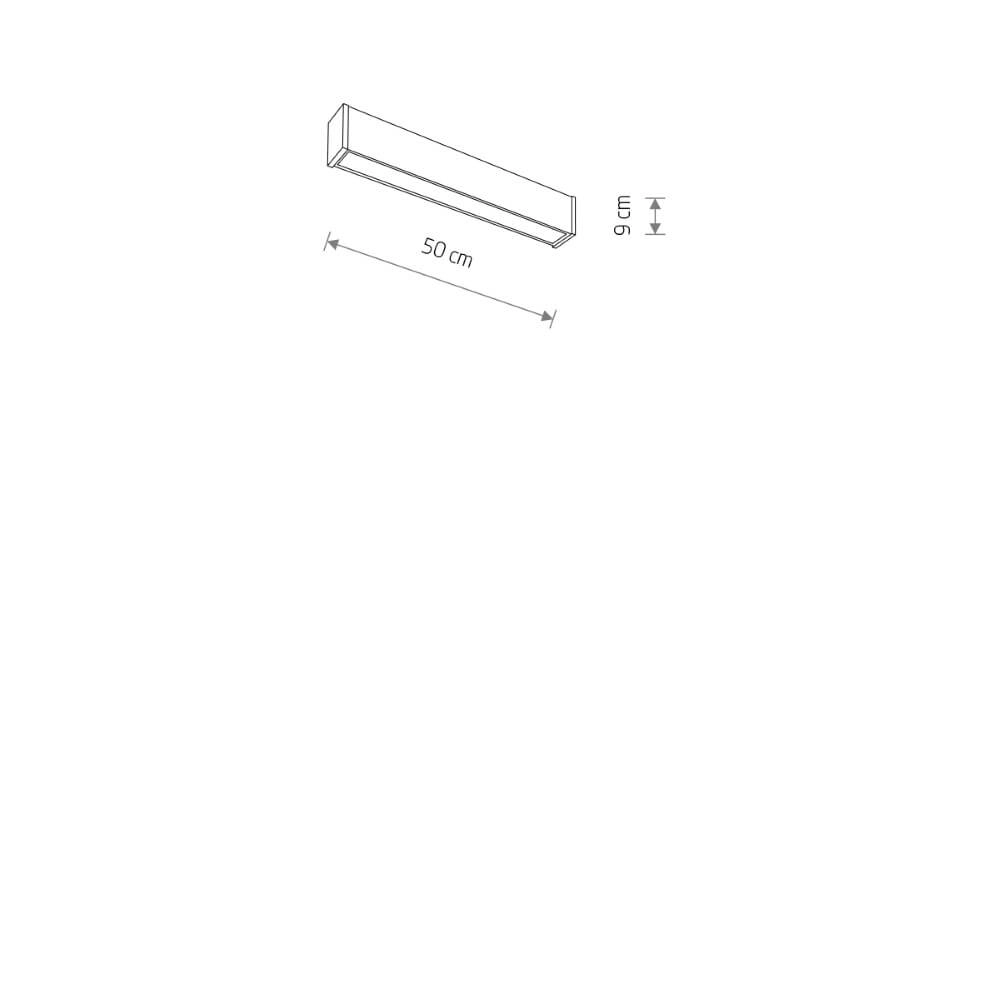 Strakke plafondlamp Outline S zwart 50cm Lyora 5903139113601