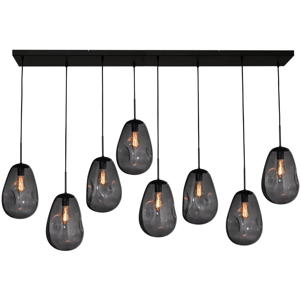 Hanglamp Lava 8x smoke glas Ø 22,5cm