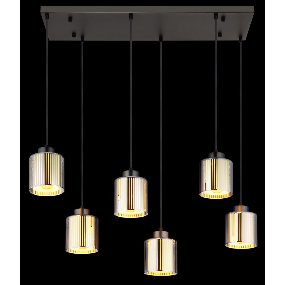 Design hanglamp Felicia gunmetal 6-lichts Globo 9007371528967