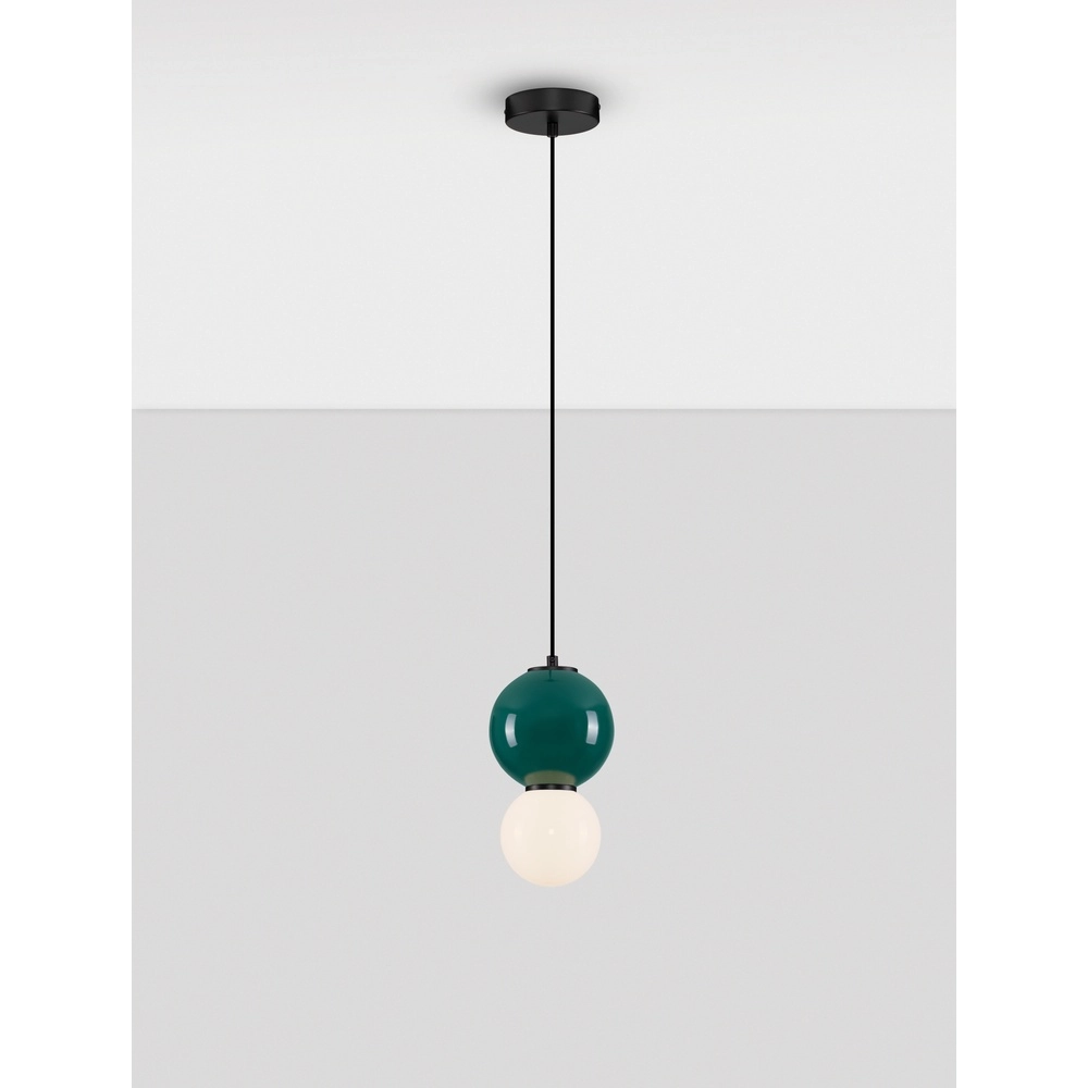Hanglamp Noesis Ø 15cm groen met wit Lyora 5212017483720