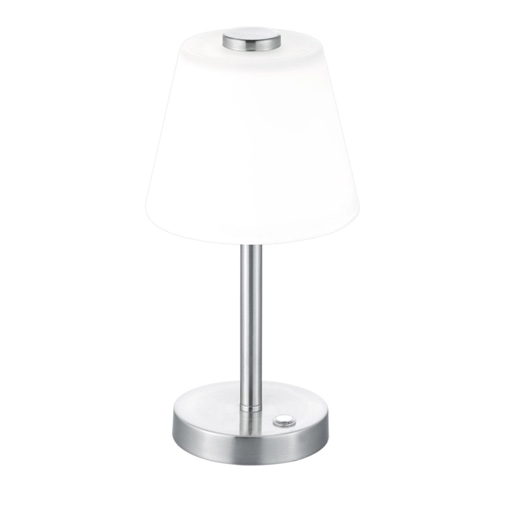 LED lampenkap tafellamp Emerald RVS met wit